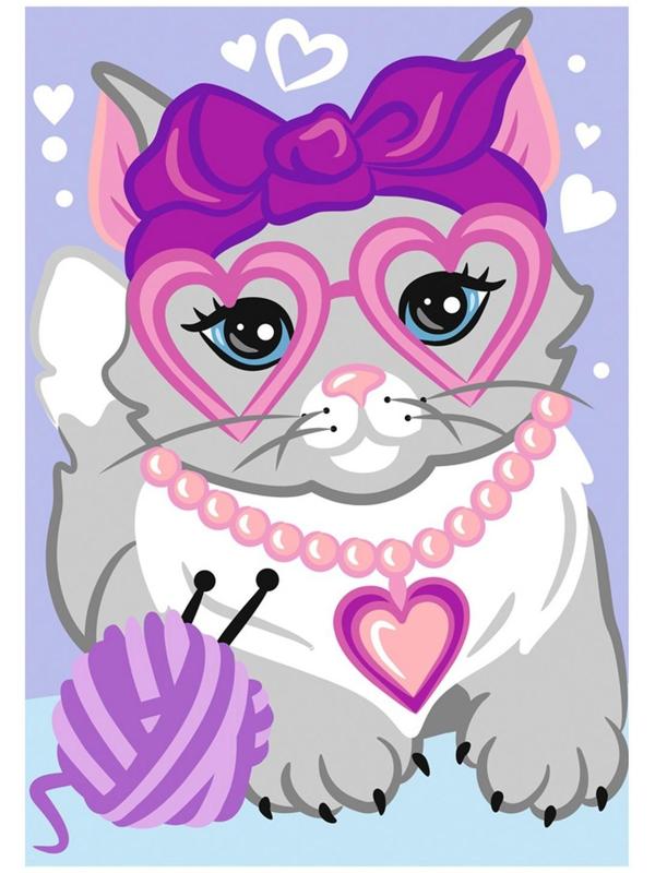 Картина по номерам для малышей «Гламурная кошечка»