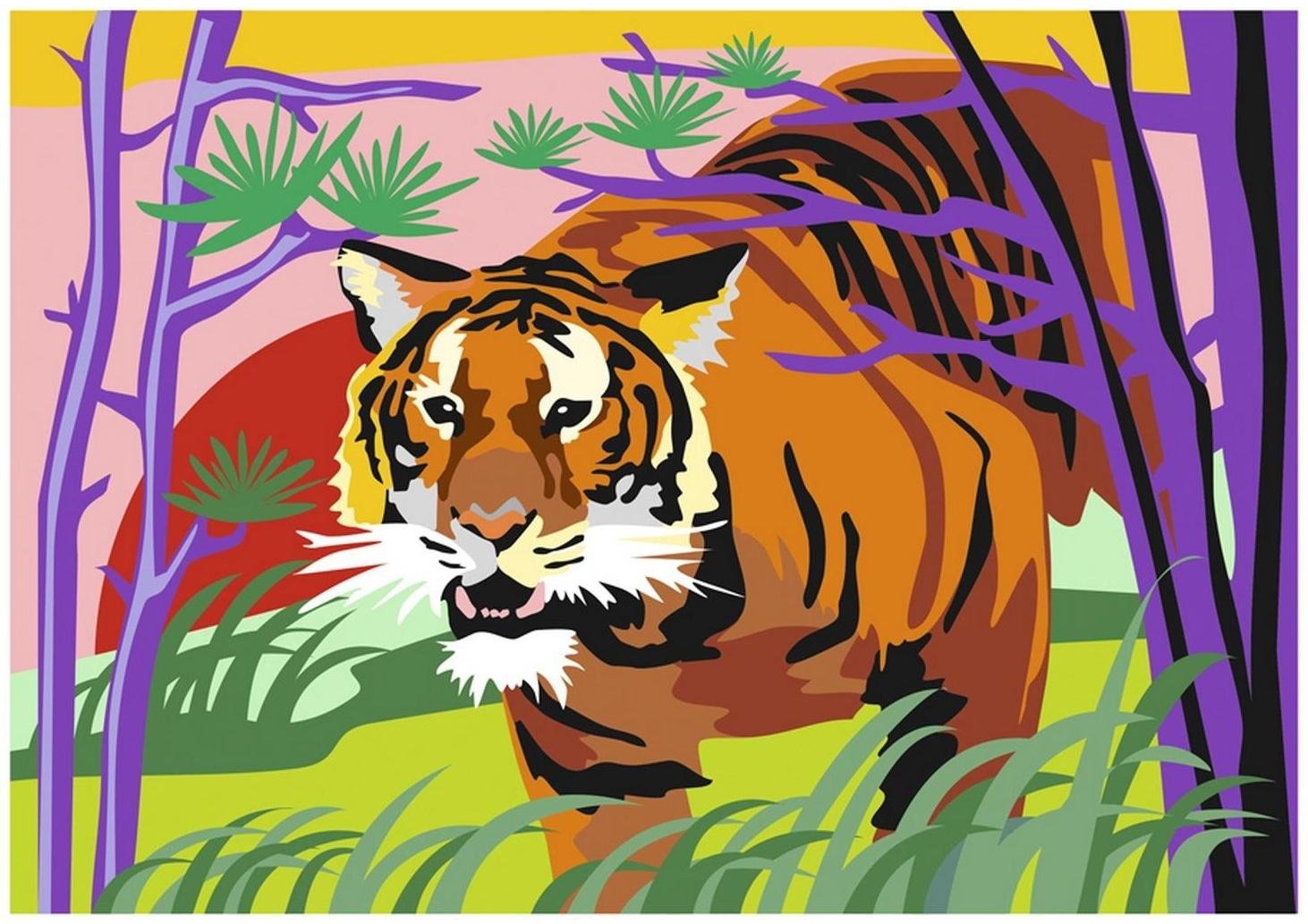 Картина по номерам для малышей «Гордый тигр»