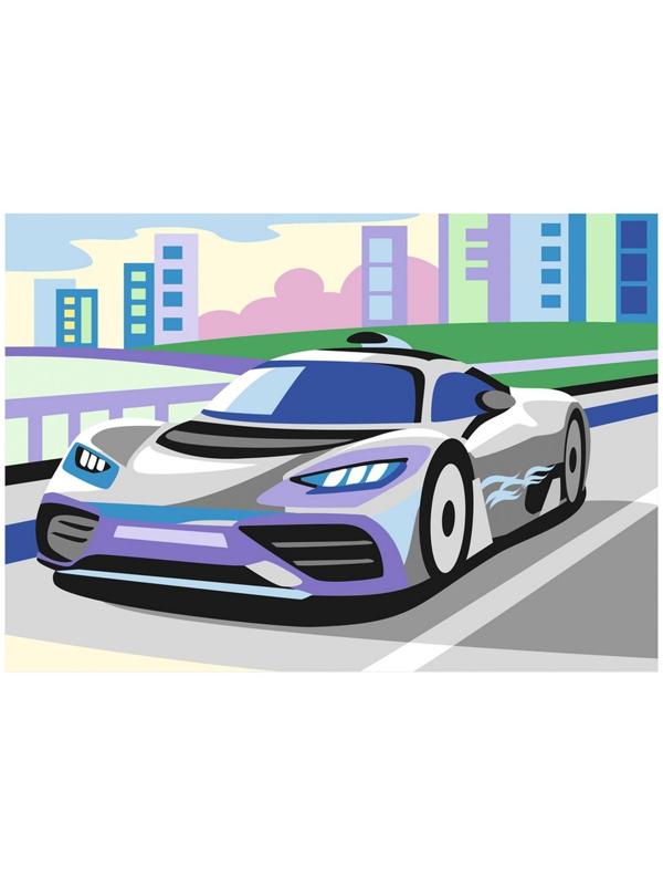 Картина по номерам для малышей «Спорткар»