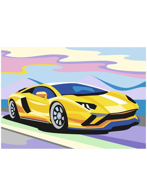 Картина по номерам для малышей «Яркая машинка»