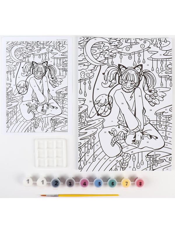 Картина по номерам для малышей «Лунный блюз» Аниме