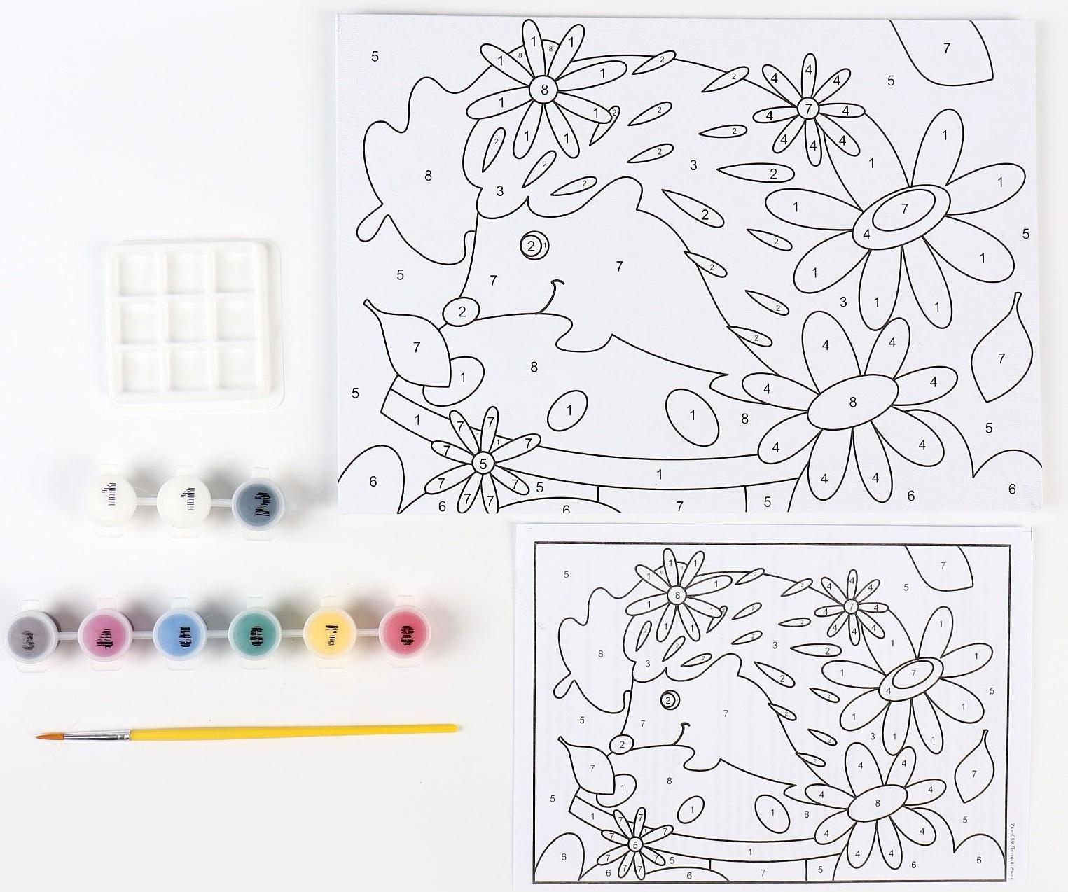 Картина по номерам для малышей «Весёлые картинки» «Летний ёжик»