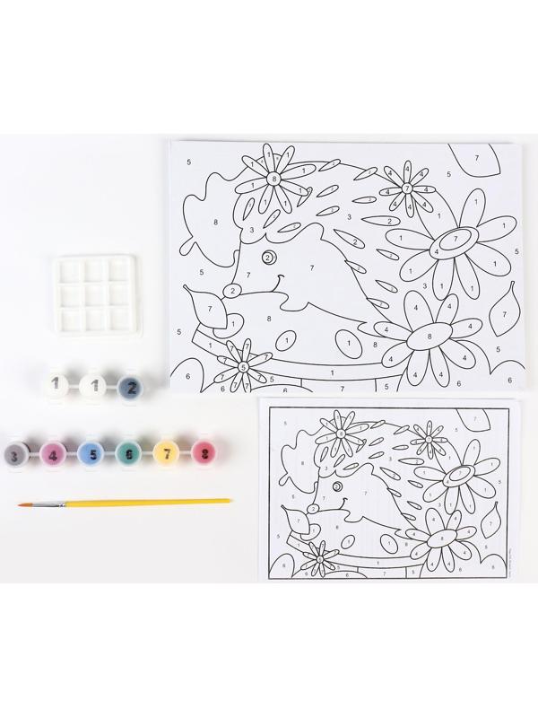 Картина по номерам для малышей «Весёлые картинки» «Летний ёжик»