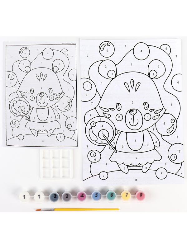 Картина по номерам для малышей «Весёлые картинки» «Мишкина радость»