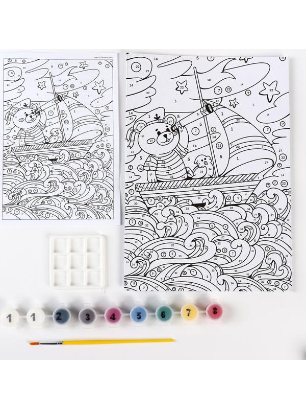 Картина по номерам для малышей «Волшебные истории» «Ночное море»