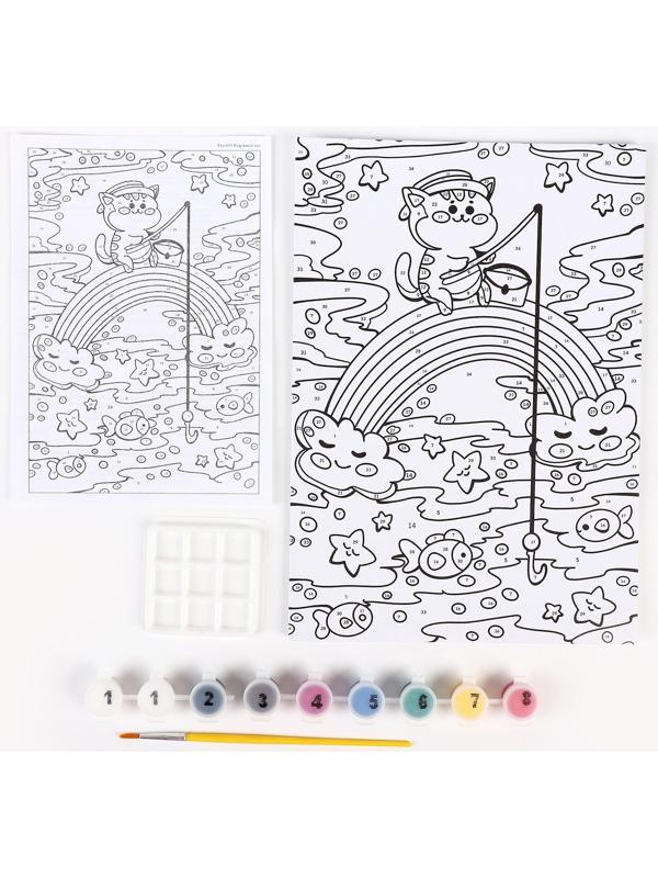 Картина по номерам для малышей «Волшебные истории» «Радужный кот» Ркн-095
