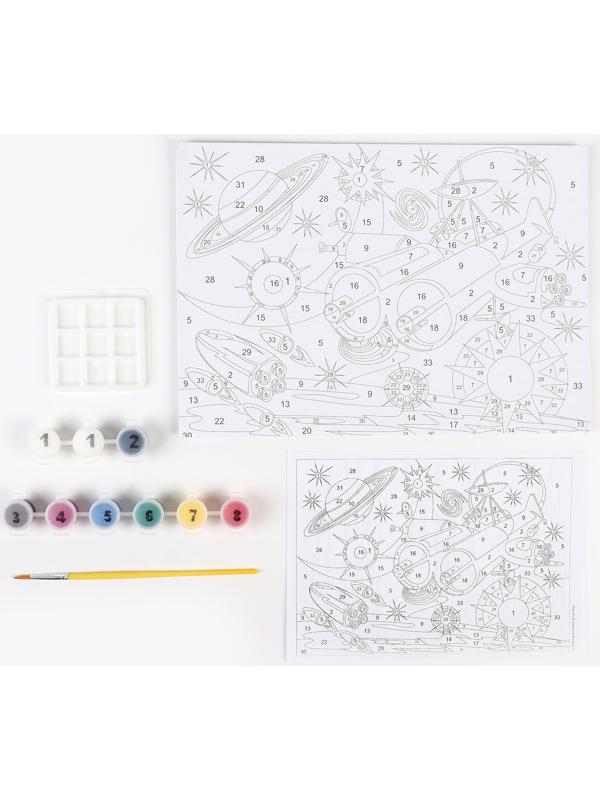 Картина по номерам для малышей «Транспорт» «Космический корабль»