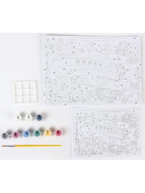 Картина по номерам для малышей «Транспорт» «Подводная лодка»