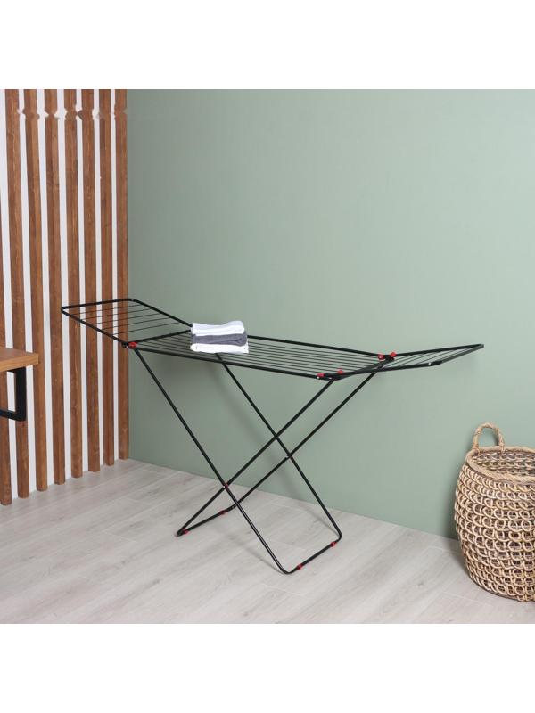 Сушилка для белья напольная «Saiph», рабочая длина 18 м, цвет черный