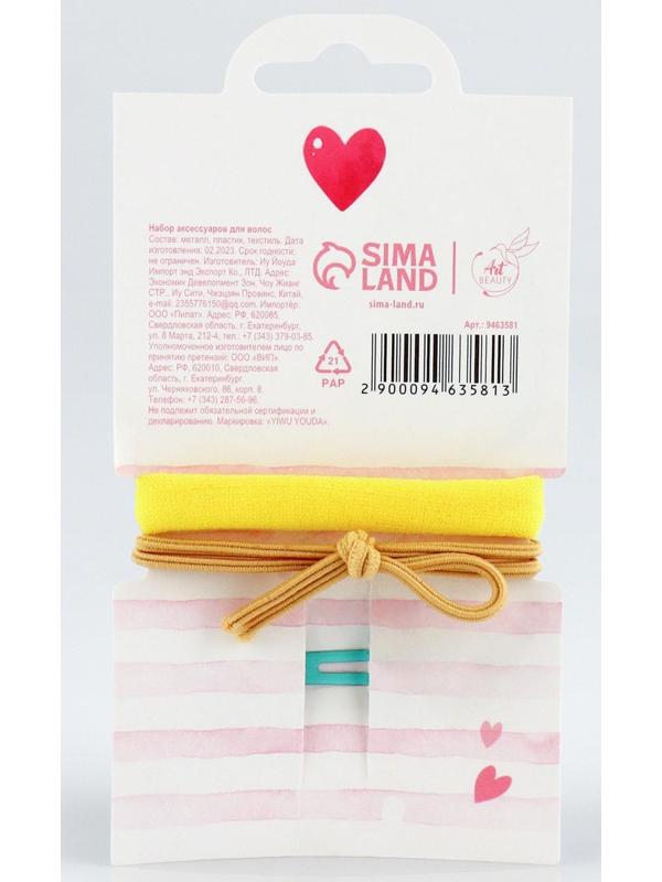 Набор аксессуаров для волос «Авокадного настроения», заколка, резинки 2 шт