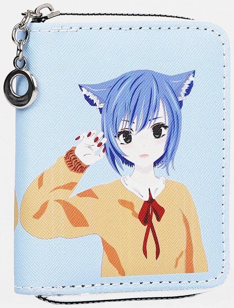 Кошелёк детский на молнии, цвет голубой