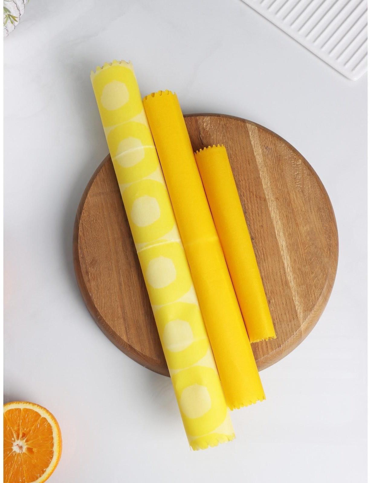 Набор восковых салфеток для хранения продуктов, 3 шт, размеры  20х20, 30х30, 40х40 см