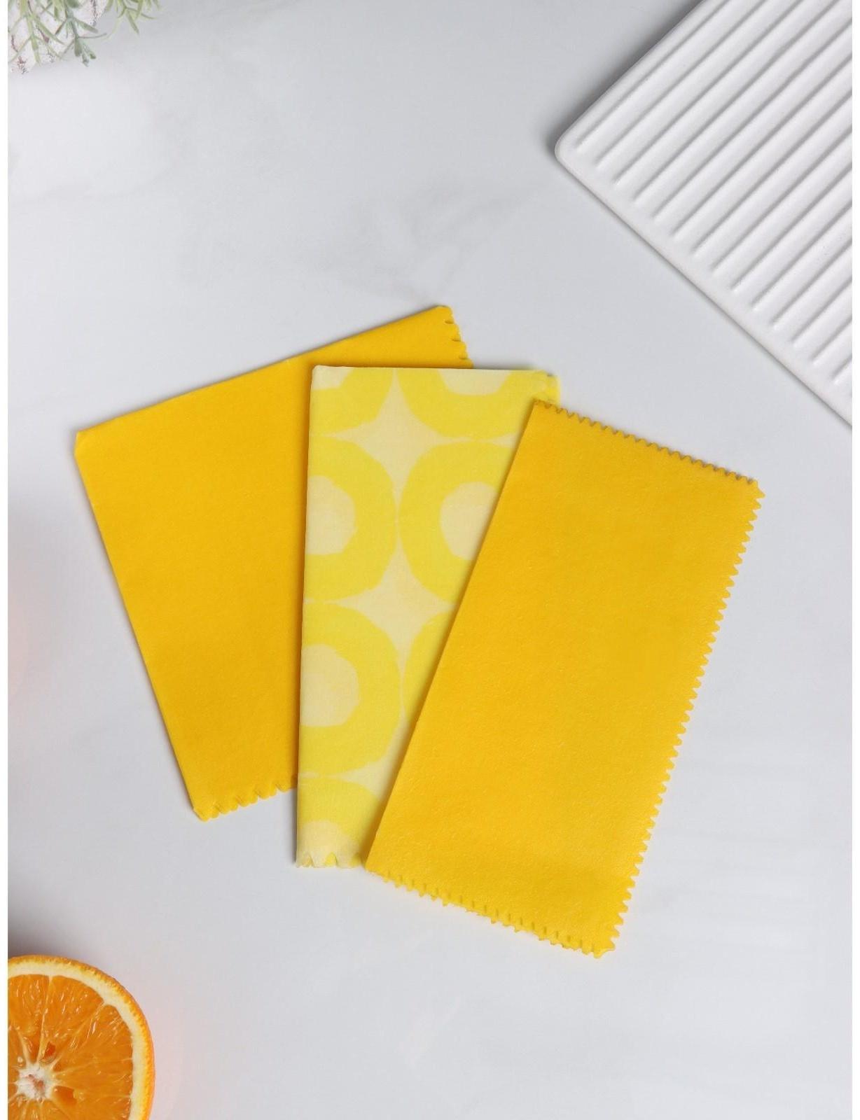 Набор восковых салфеток для хранения продуктов, 3 шт, размеры  20х20, 30х30, 40х40 см