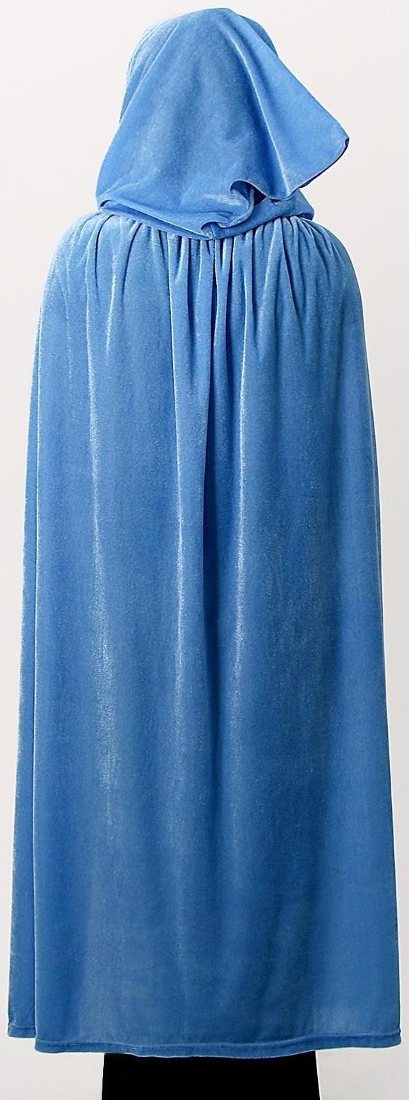 Карнавальный плащ взрослый, плюш, цвет голубой, длина 120 см