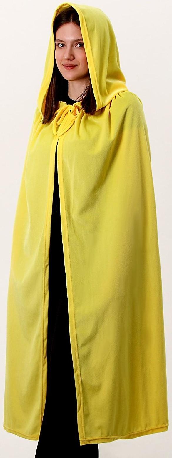 Карнавальный плащ взрослый, плюш, цвет жёлтый, длина 115 см