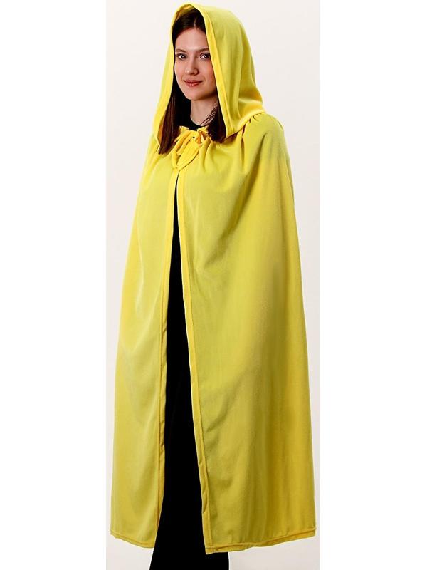 Карнавальный плащ взрослый, плюш, цвет жёлтый, длина 115 см