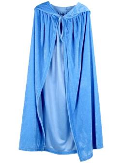 Карнавальный плащ взрослый, плюш голубой, длина 110 см