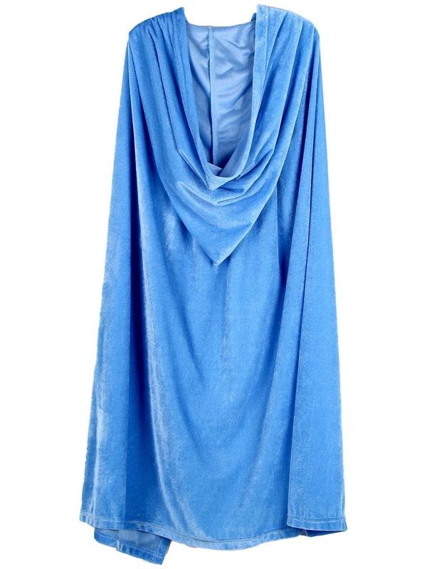 Карнавальный плащ взрослый, плюш голубой, длина 110 см