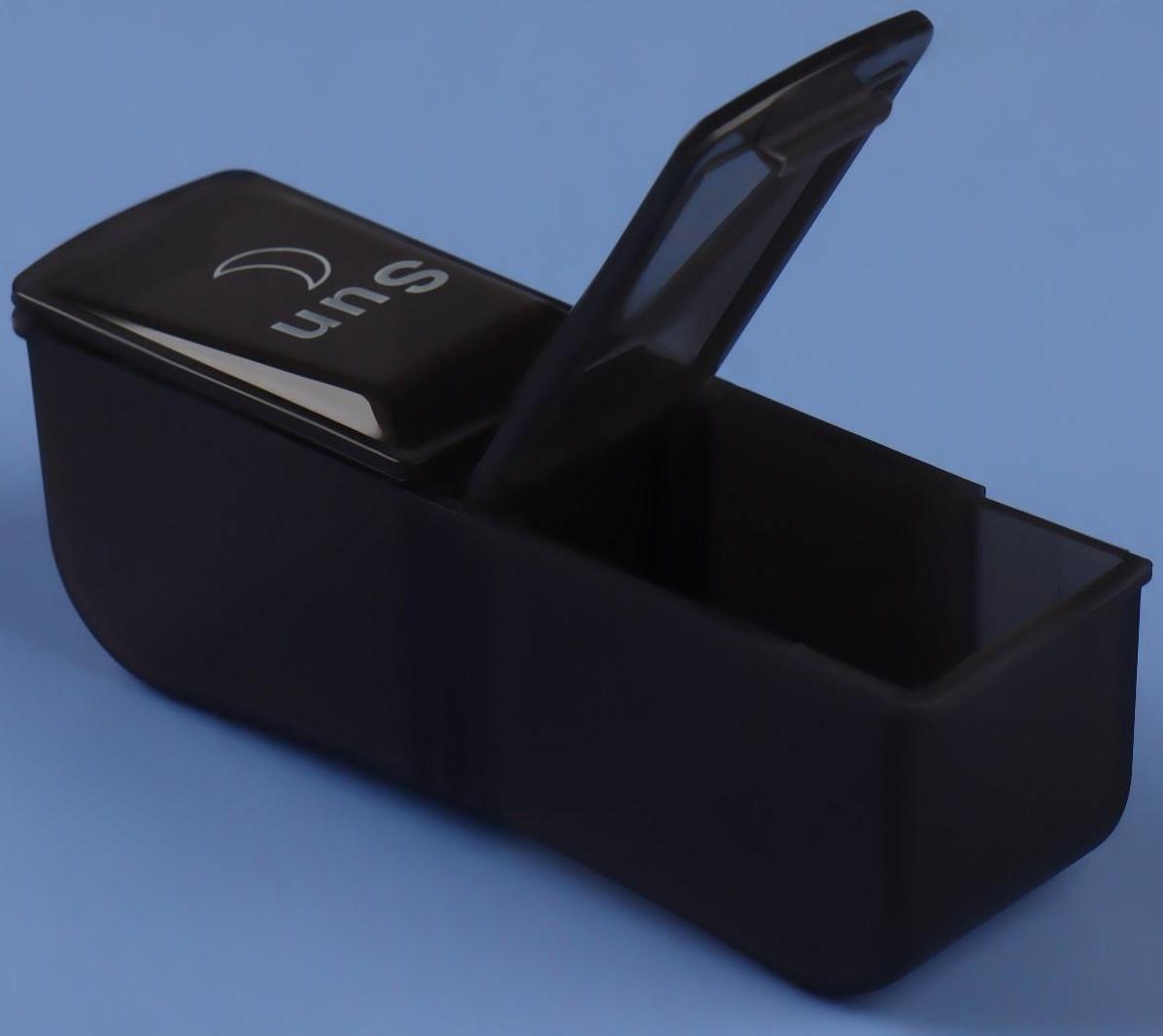 Таблетница-органайзер «Неделька», со съёмными ячейками, английские буквы, утро/вечер, 7 контейнеров по 2 ячейки, цвет чёрный