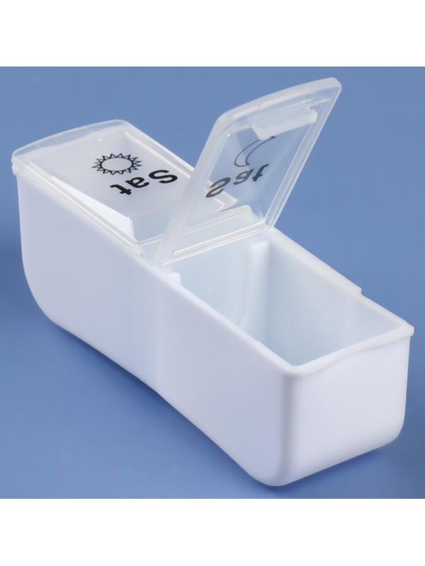 Таблетница-органайзер «Неделька», со съёмными ячейками, английские буквы, утро/вечер, 7 контейнеров по 2 ячейки, цвет белый