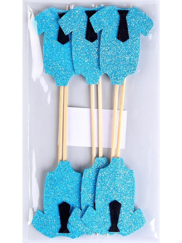 Шпажки «Гендерная вечеринка», в наборе 6 штук, голубой