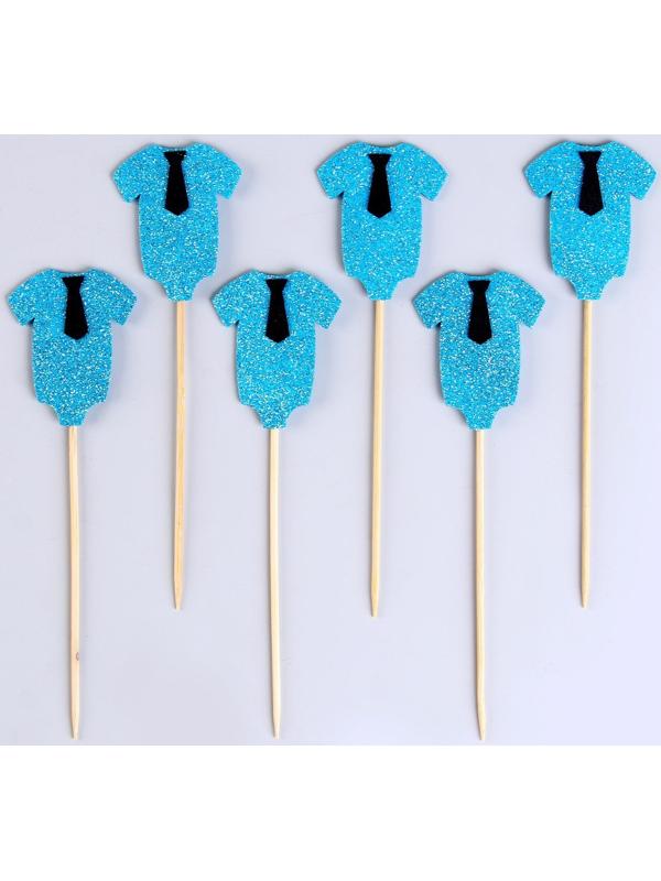 Шпажки «Гендерная вечеринка», в наборе 6 штук, голубой