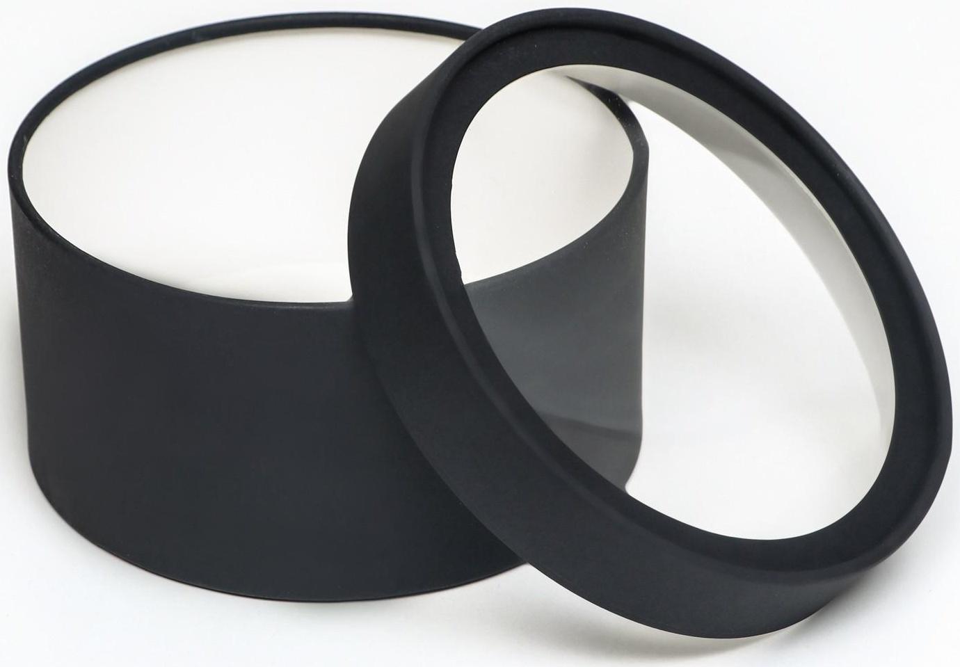 Подарочная коробка Black,чёрная, завальцованная с окном, 18 х 10 см