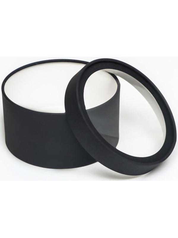Подарочная коробка Black,чёрная, завальцованная с окном, 18 х 10 см
