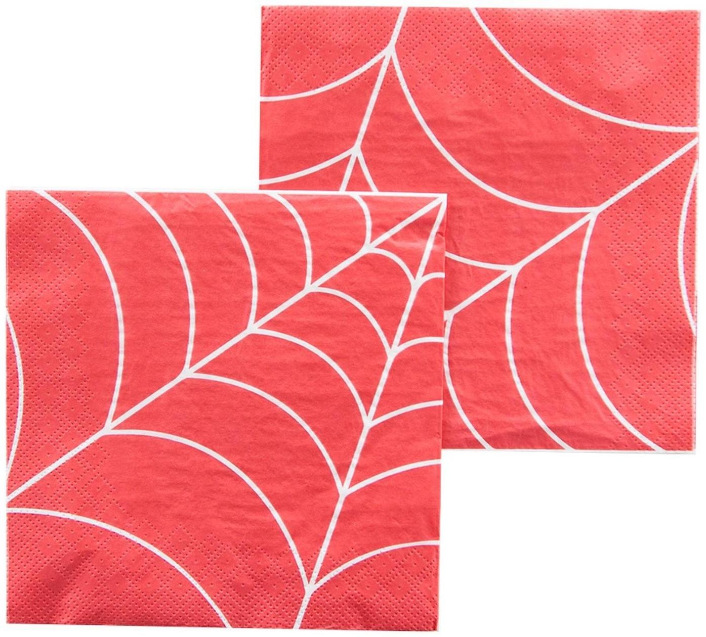 Салфетки «Паутинка», красные, 33 × 33 см, 20 шт