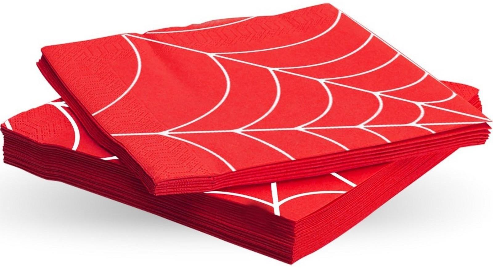 Салфетки «Паутинка», красные, 33 × 33 см, 20 шт