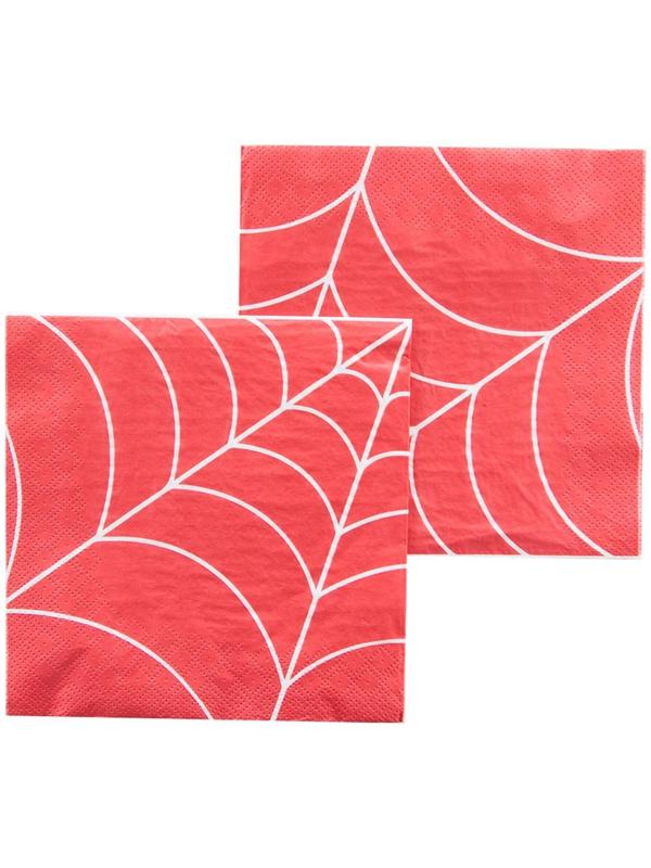 Салфетки «Паутинка», красные, 33 × 33 см, 20 шт
