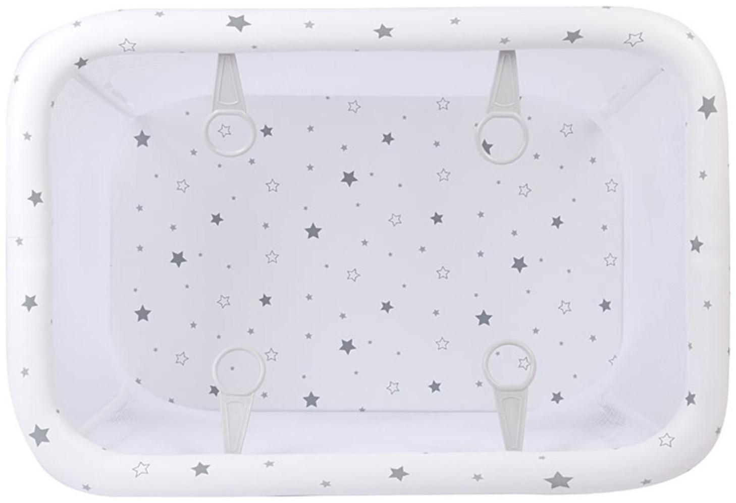 Манеж Polini kids Classic Звездное сияние, белый-серый