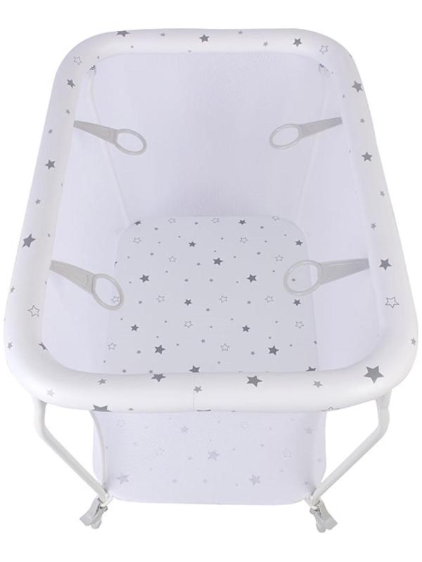 Манеж Polini kids Classic Звездное сияние, белый-серый