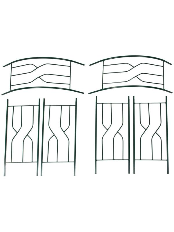 Арка садовая, разборная, 250 × 120 × 30 см, металл, зелёная