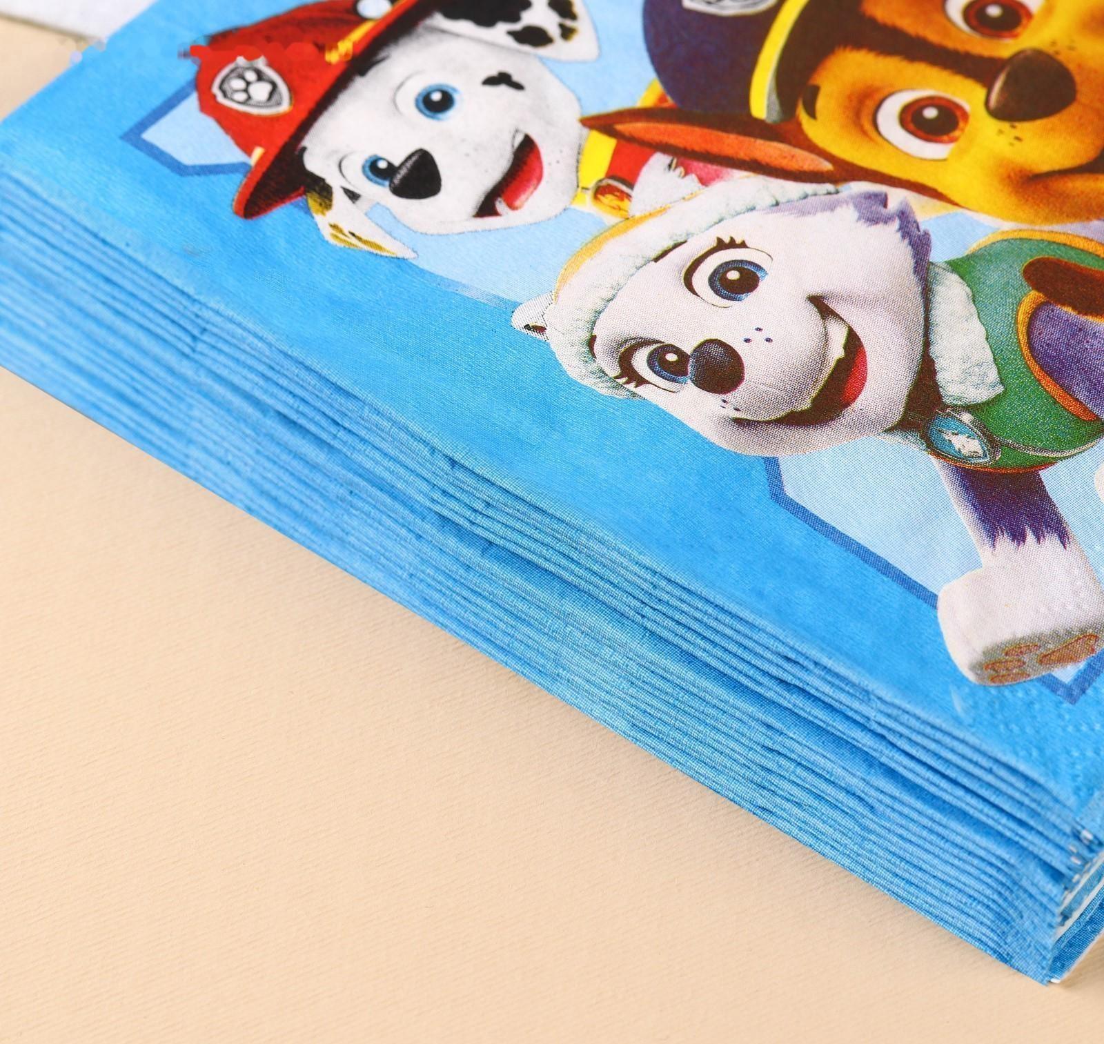 Салфетки бумажные Щенячий патруль, 33х33 см, 20 шт., 3-х слойные