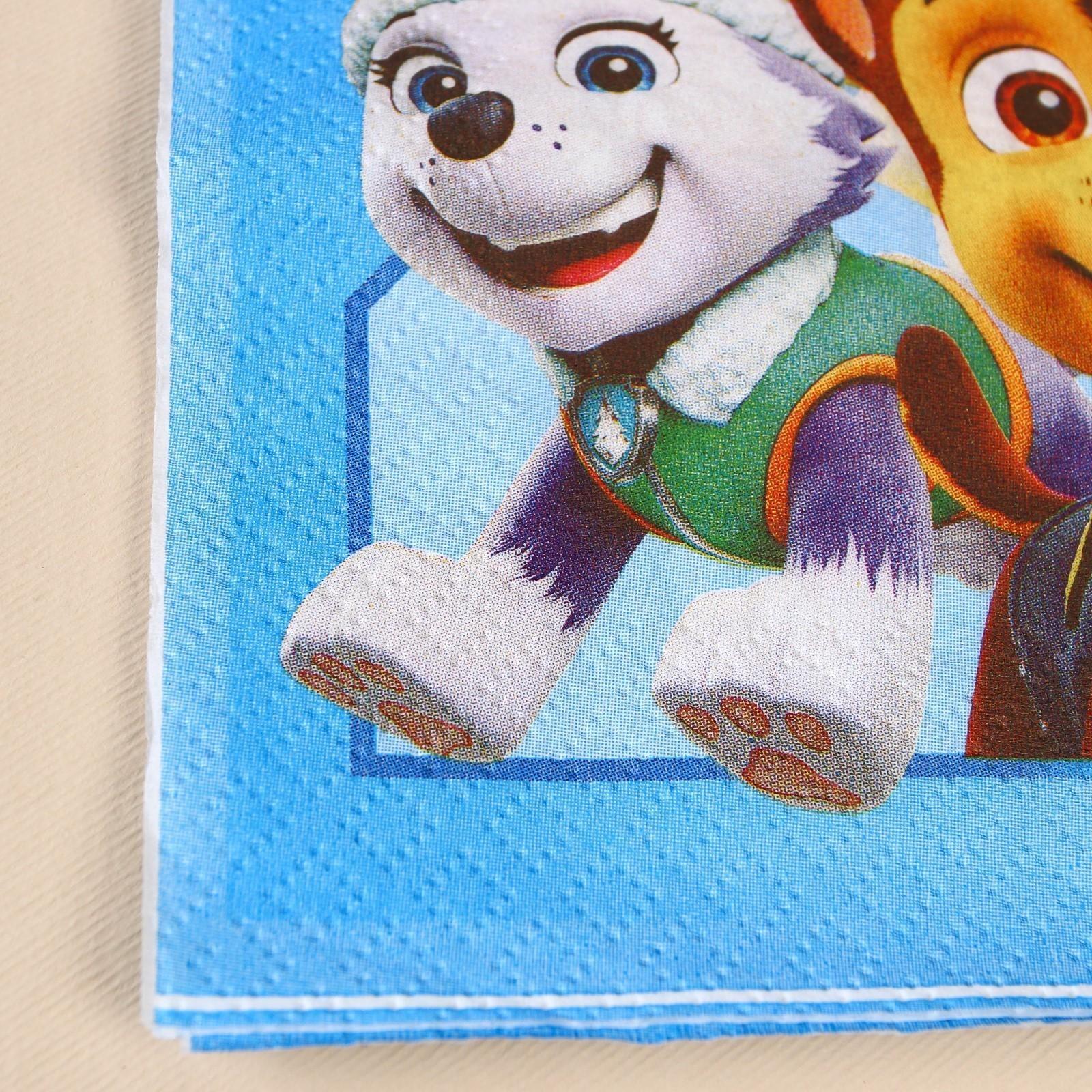 Салфетки бумажные Щенячий патруль, 33х33 см, 20 шт., 3-х слойные