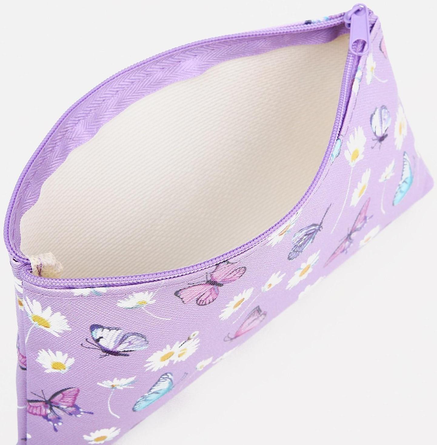 Косметичка на молнии, цвет сиреневый