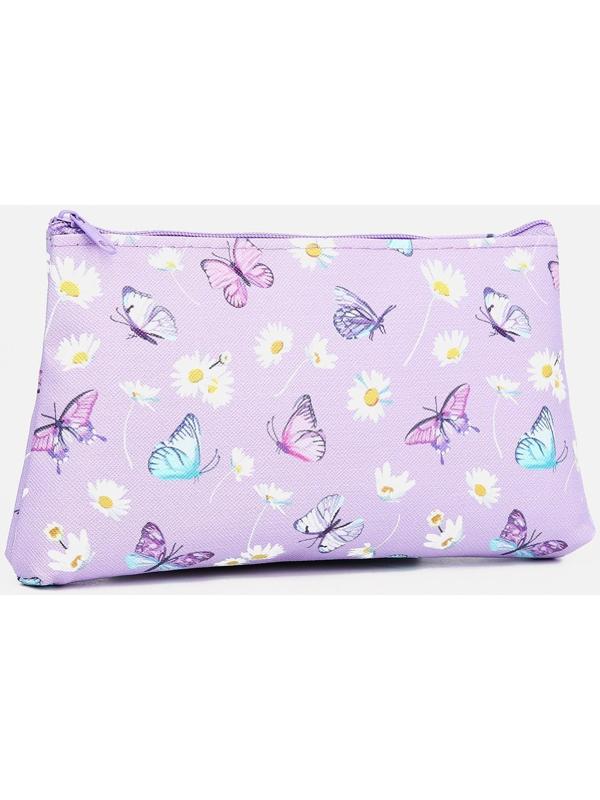Косметичка на молнии, цвет сиреневый