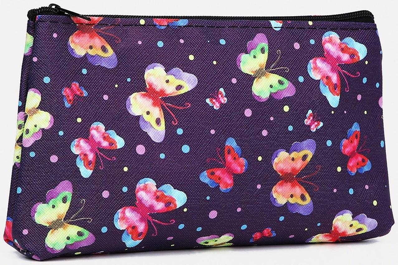 Косметичка на молнии, цвет фиолетовый