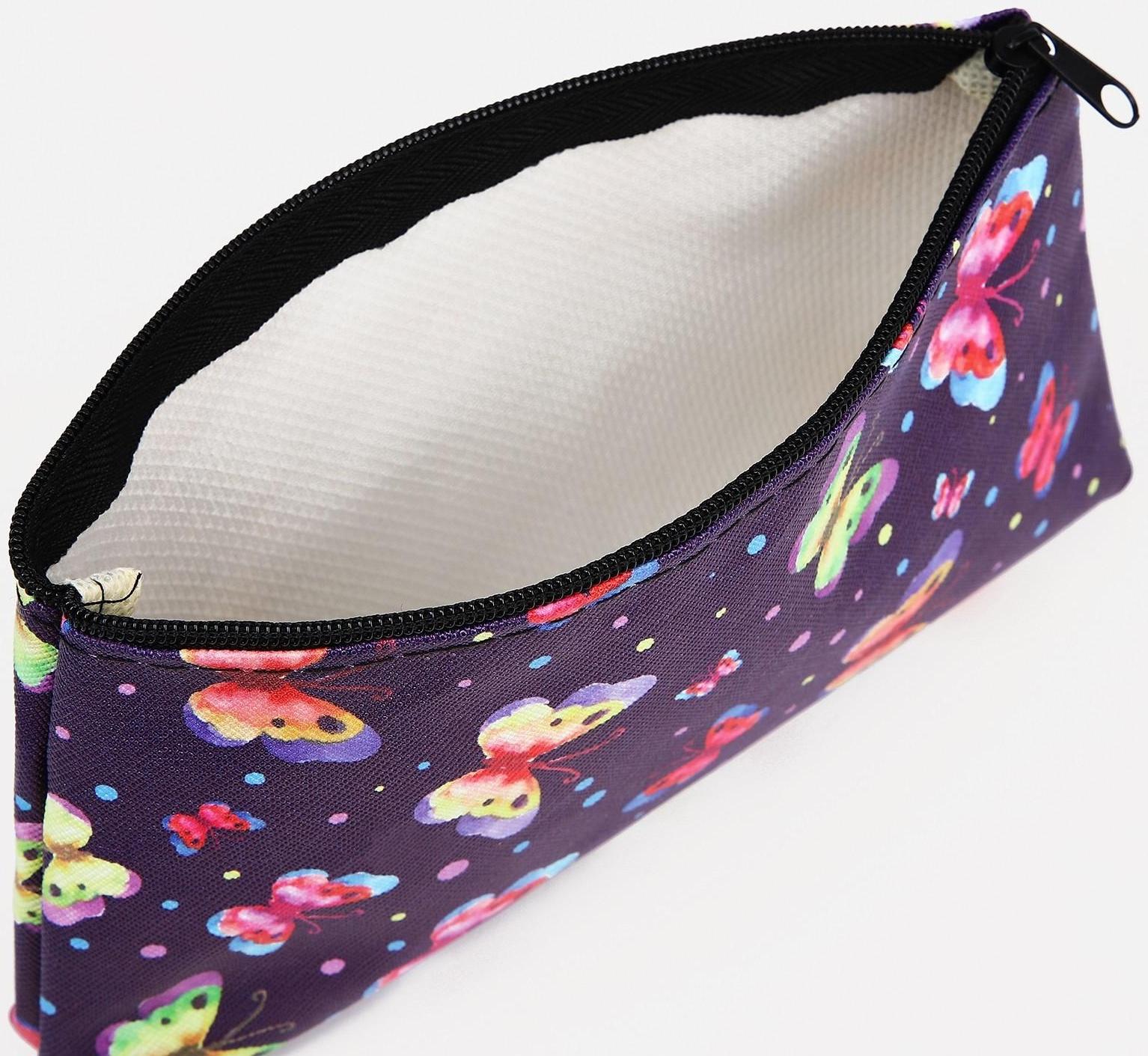 Косметичка на молнии, цвет фиолетовый