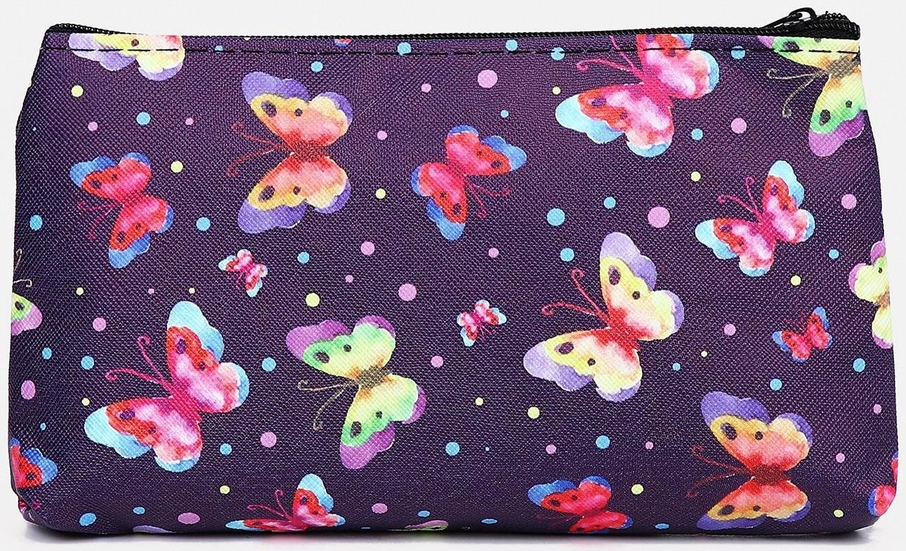 Косметичка на молнии, цвет фиолетовый