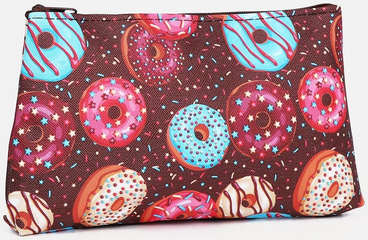 Косметичка на молнии, цвет коричневый