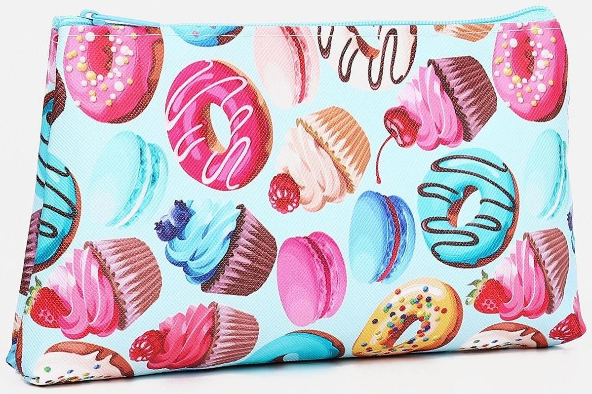 Косметичка на молнии, цвет голубой