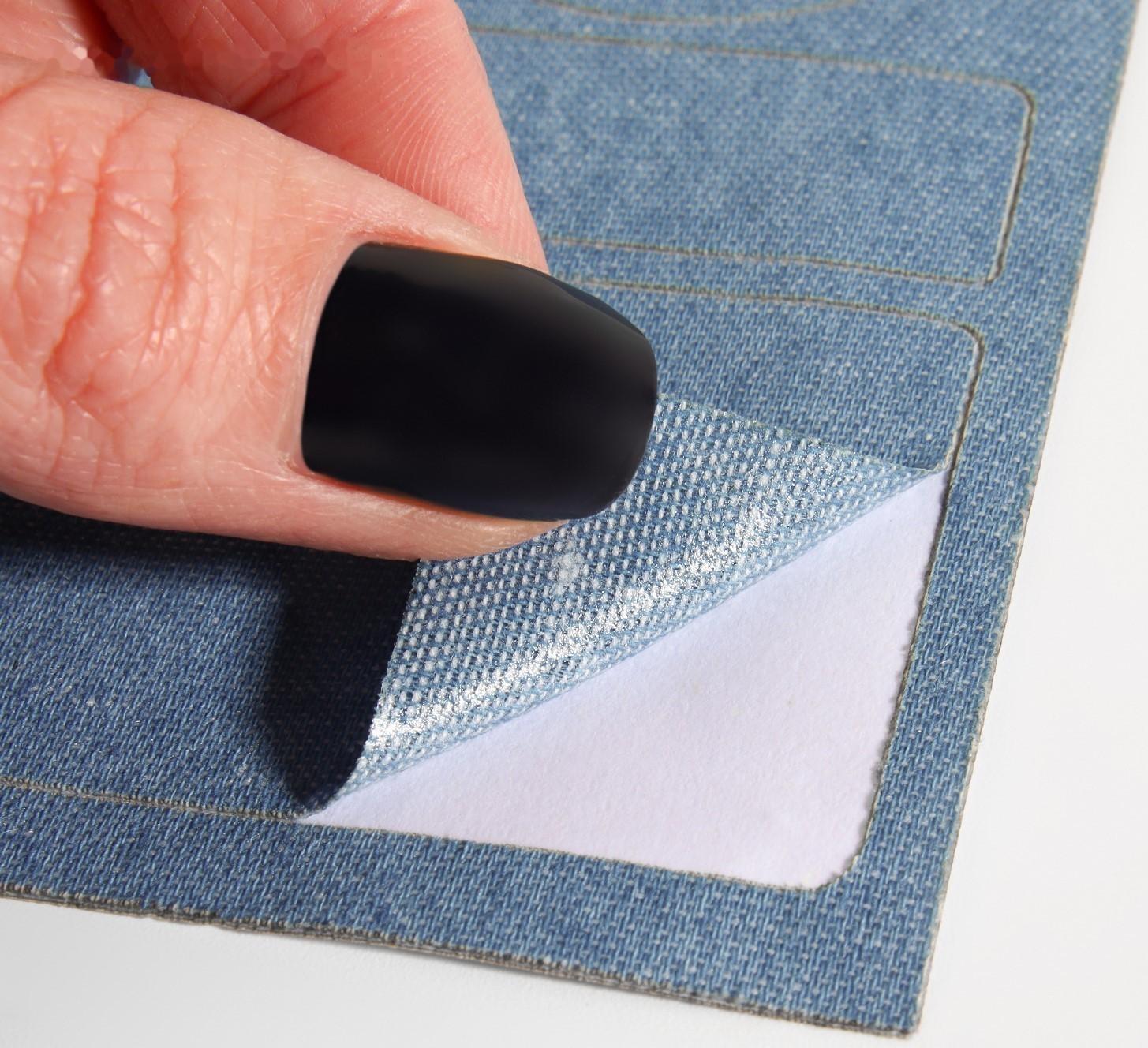 Набор заплаток джинсовых, клеевые, лист 10 × 18 см, 10 шт, цвет светлая джинса