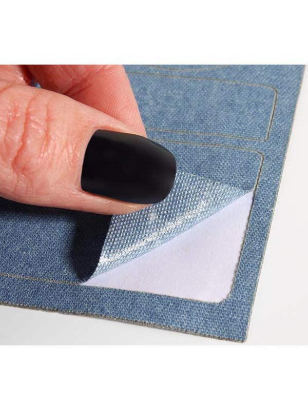 Набор заплаток джинсовых, клеевые, лист 10 × 18 см, 10 шт, цвет светлая джинса