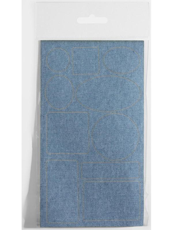 Набор заплаток джинсовых, клеевые, лист 10 × 18 см, 10 шт, цвет светлая джинса