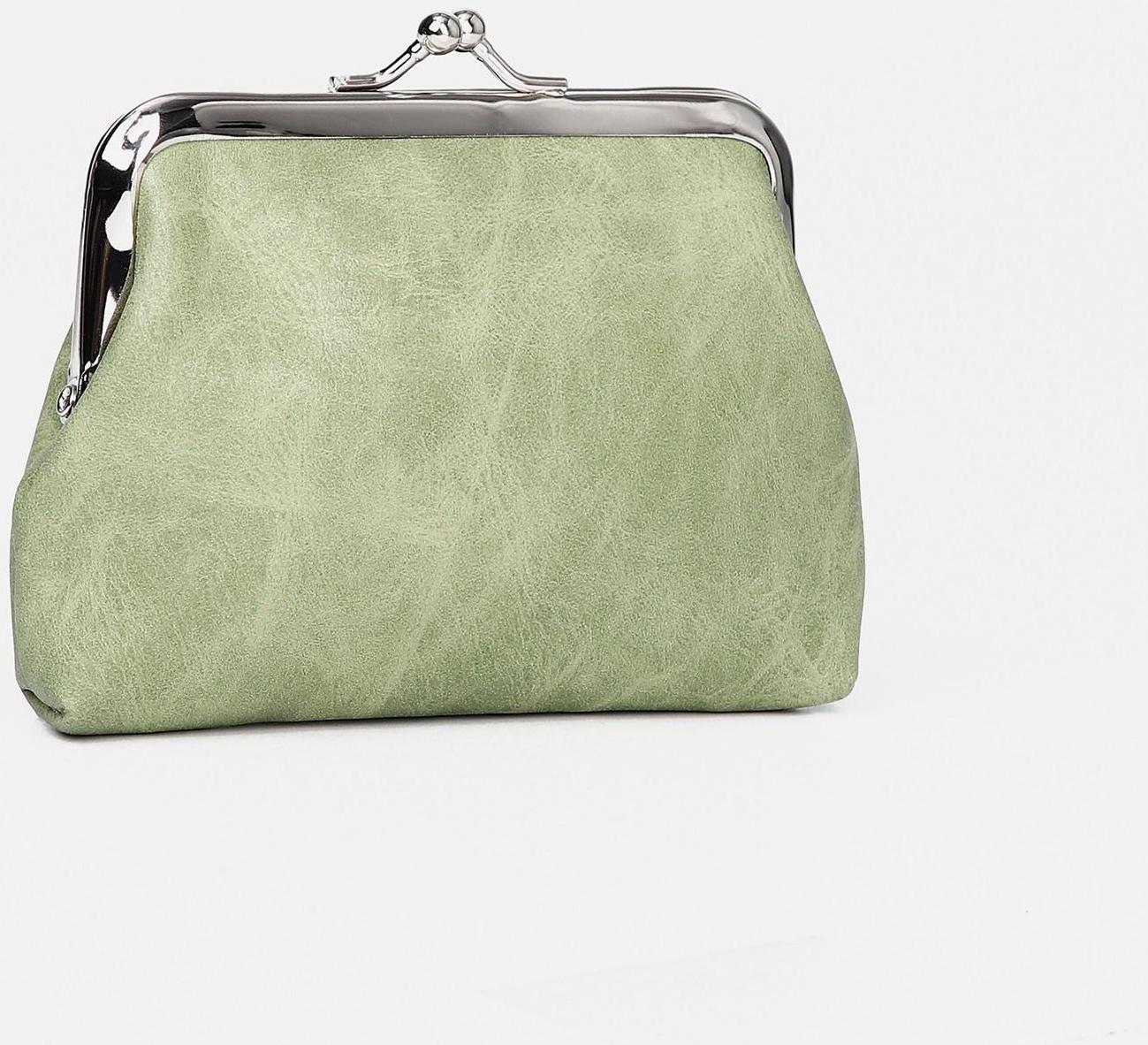 Кошелёк на фермуаре, цвет зелёный