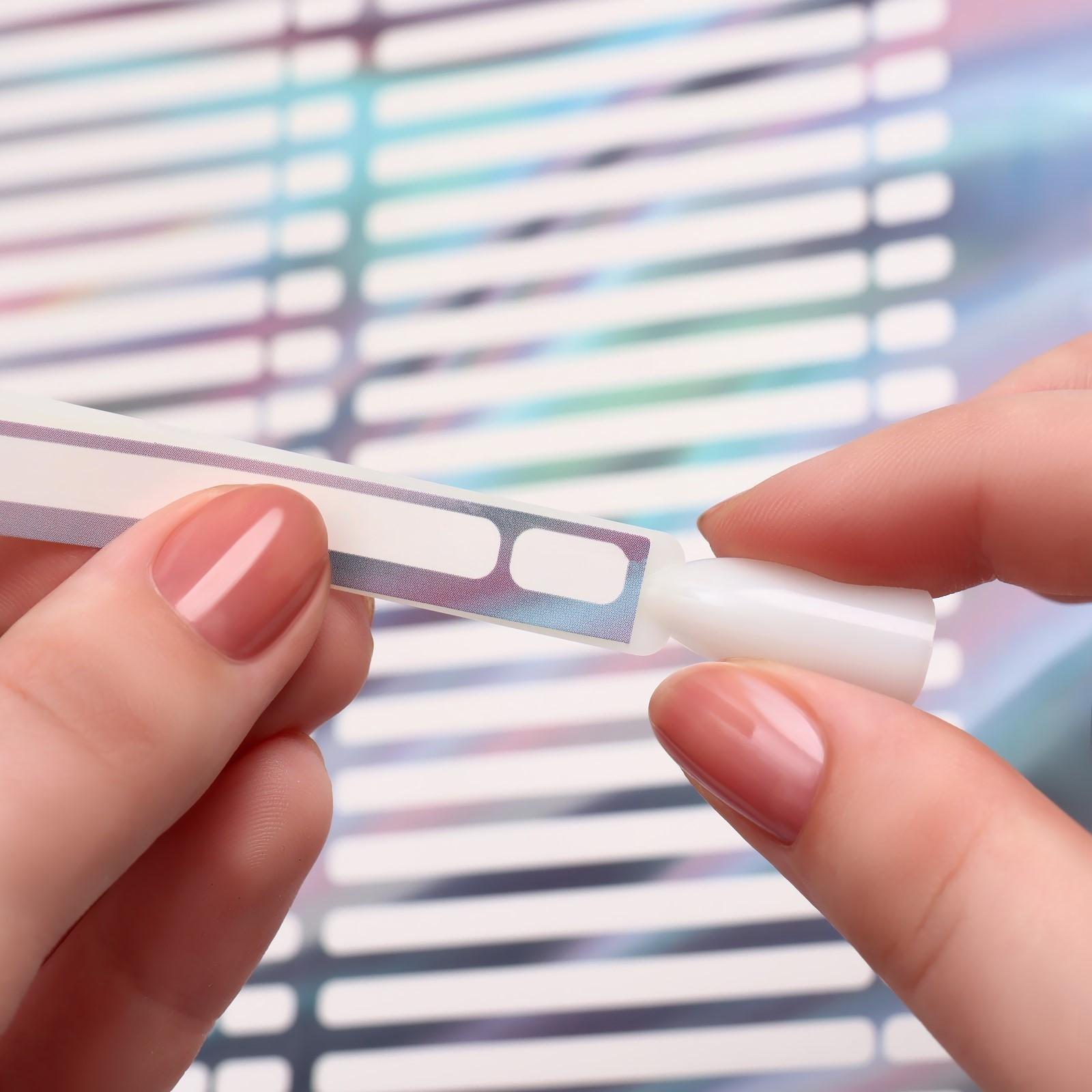 Наклейки на типсы «Голография» 21,5 х 30,5/8,3 х 0,9 см, 50 шт на листе, цвет сиреневый