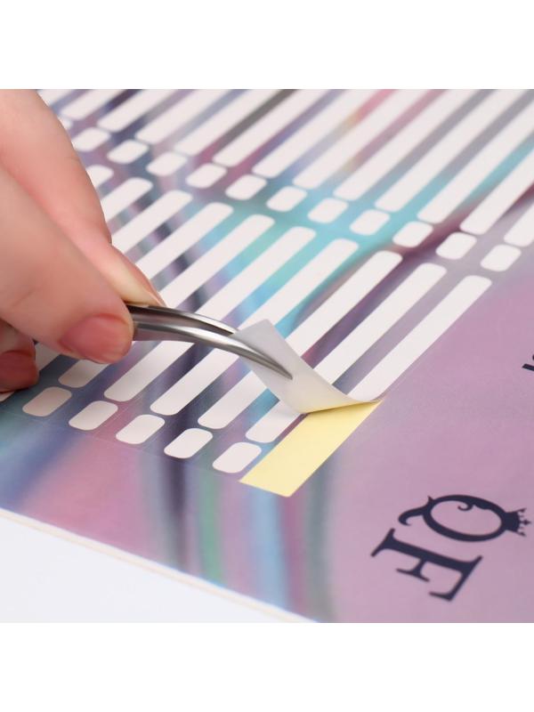 Наклейки на типсы «Голография» 21,5 х 30,5/8,3 х 0,9 см, 50 шт на листе, цвет сиреневый