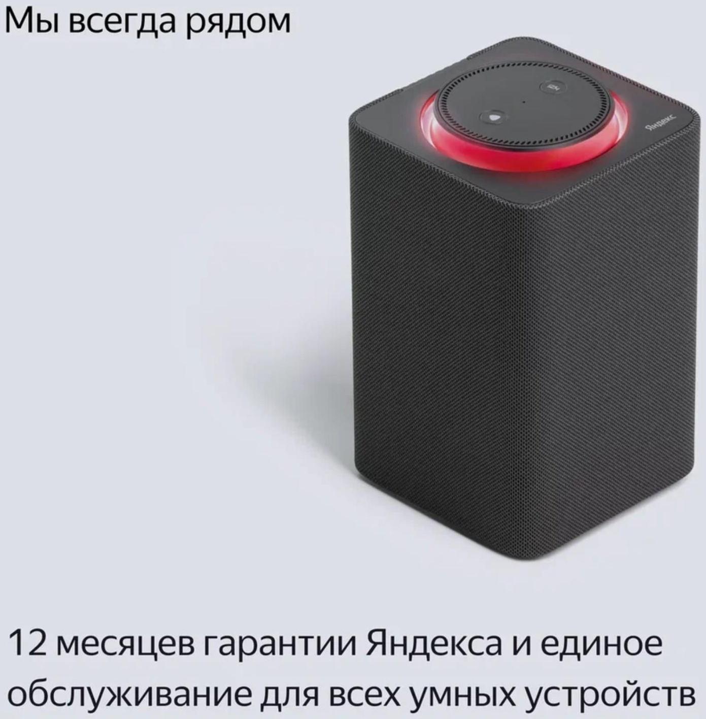 Умная колонка Яндекс Станция Макс с Алисой, Zigbee, 65 Вт, Wi-Fi, BT, 4K, пульт ДУ, серая